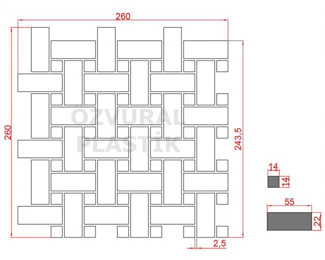 K775 - Kauçuk Dizgi Kalıbı