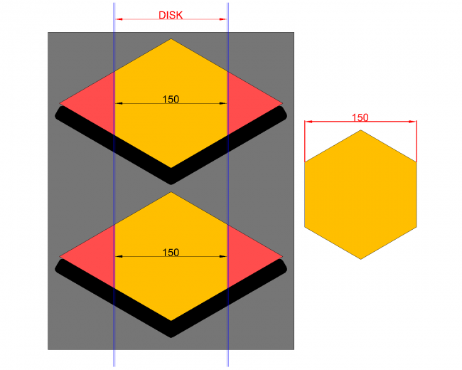 150mm Altıgen Kulak Kesim Kalıbı