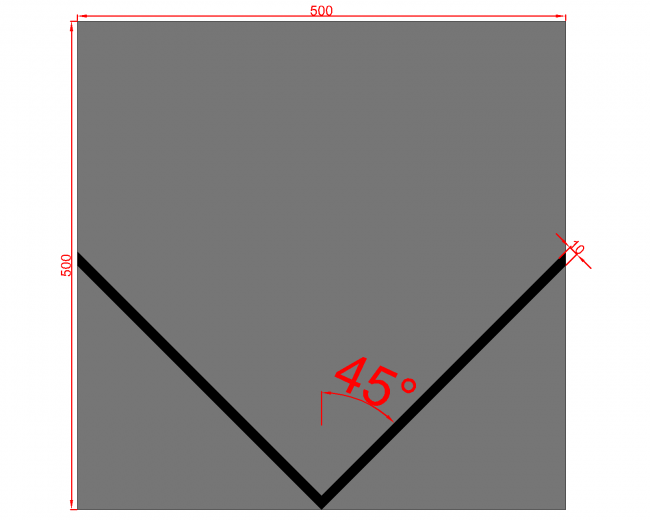 500x500m 45 Derece Kesim Kalıbı