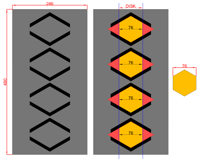 76 mm Altıgen Kulak Kesme Kalıbı